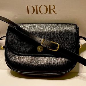 Christian Dior Black Pebble Leather shoulder bag